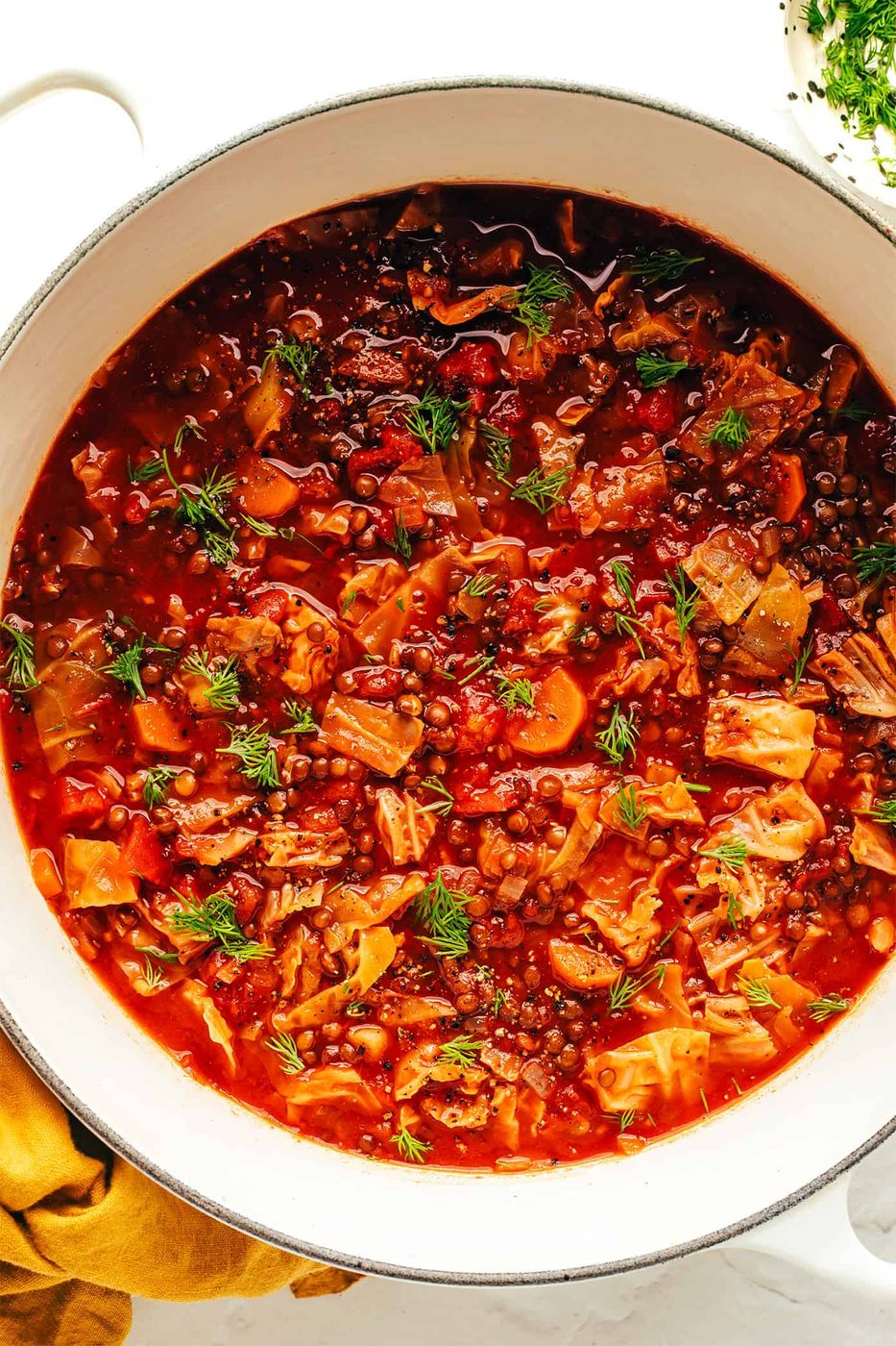 Homemade Vegetarian Cabbage Roll Soup