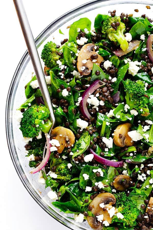 Homemade Zesty Lentil Spinach Salad