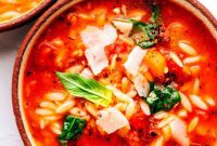 Tuscan Orzo and Spinach Soup