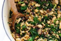 Velvety Farro with White Beans and Kale
