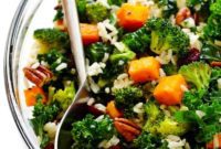 Autumn Harvest Kale Bowl with Roasted Sweet Potatoes, Broccoli, and Brown Rice