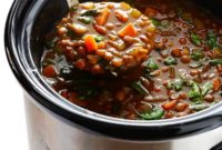 Cozy Slow Cooker Curried Lentil Soup