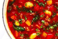 Hearty Italian Sausage Gnocchi Tomato Soup