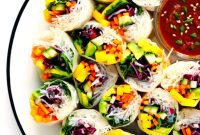 Vibrant Mango Avocado Spring Rolls & Simple Peanut Sauce