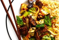 Sesame Glazed Beef and Cabbage Wok