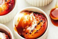 Fire-Kissed Peaches with Bourbon Caramel