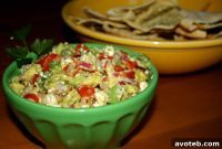 Zesty Feta Avocado Dip with Pita Chips
