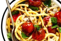 Burst Cherry Tomato Pasta with Creamy Burrata and Fresh Basil