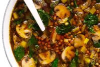 Rustic French Lentil and Mushroom Potage