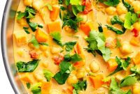 Rich Sweet Potato Chickpea Coconut Curry