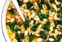 Heartwarming Kale White Bean Orzo Soup