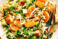 Tropical Crunch Coconut Chicken Salad with Toasted Sesame Dressing