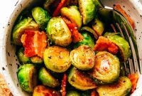 Sweet and Spicy Crispy Bacon Brussels Sprouts