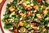 Creamy Sweet Potato Avocado Kale Salad with Chipotle Tahini