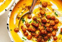 Comforting Roasted Carrot Soup with Zesty Za’atar Chickpeas
