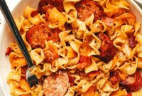 Savory Kielbasa Cabbage Noodle Skillet