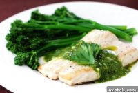 Pan-Seared Mahi Mahi with Vibrant Chimichurri and Crisp Broccolini