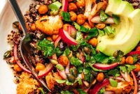Spicy Citrus Roasted Cauliflower Quinoa Bowls