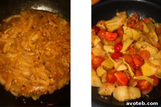 pasta-with-artichokes-tomatoes-and-feta-prep