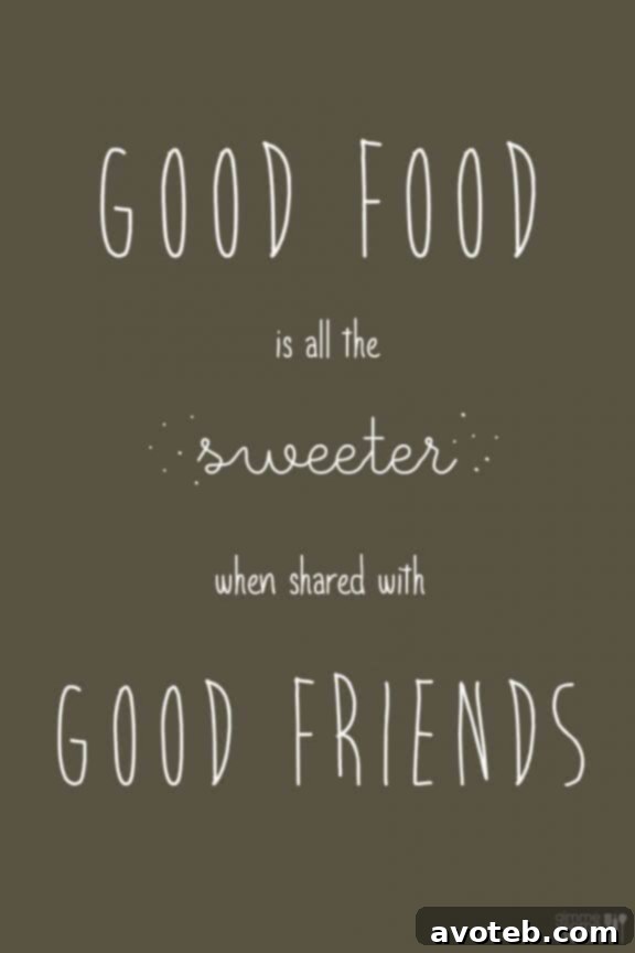 Good Food Is All The Sweeter: An inspiring image reminding us to savor delicious meals, shared by Gimme Some Oven for Pinterest.