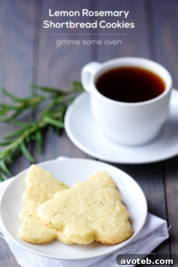 Rosemary Lemon Shortbread Cookies | gimmesomeoven.com Plate of Lemon Rosemary Shortbread Cookies
