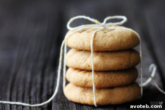 3 Ingredient Peanut Butter Cookies Recipe | gimmesomeoven.com Close-up of a single 3-ingredient peanut butter cookie