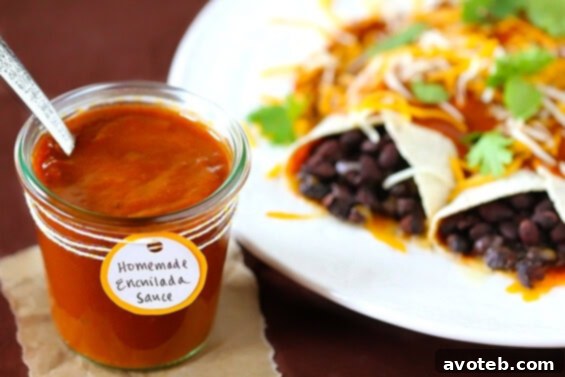 A bowl of rich, homemade Red Enchilada Sauce, ready for use in Mexican dishes.