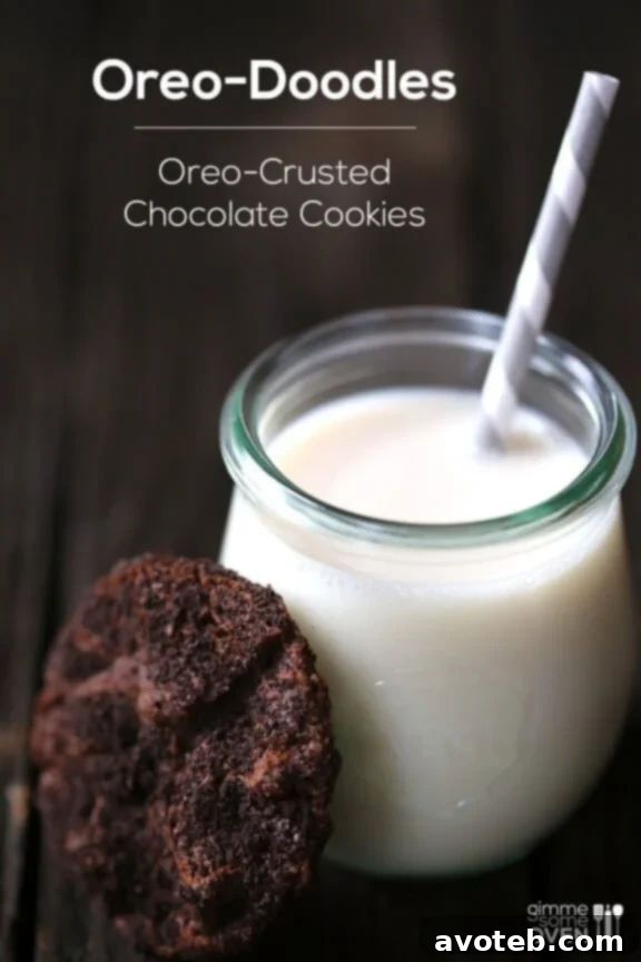 Oreo Doodles - A double chocolate cookie recipe with Oreo crumbs