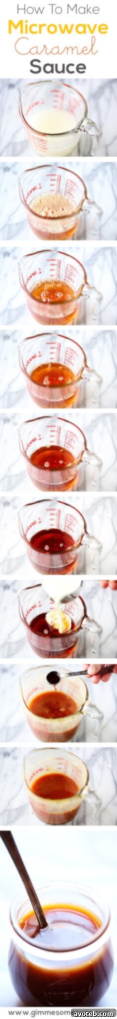 Homemade Microwave Caramel Sauce ready to serve