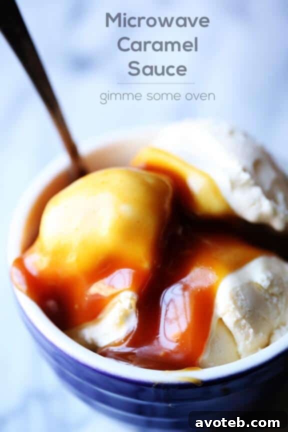 Microwave Caramel Sauce in a glass jar