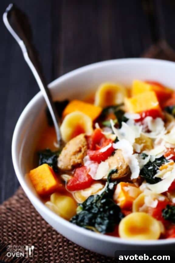 Sweet Potato, Sausage & Kale Soup