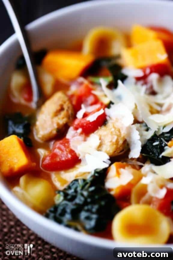 Sweet Potato, Sausage & Kale Soup