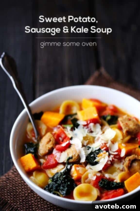 Sweet Potato, Sausage & Kale Soup