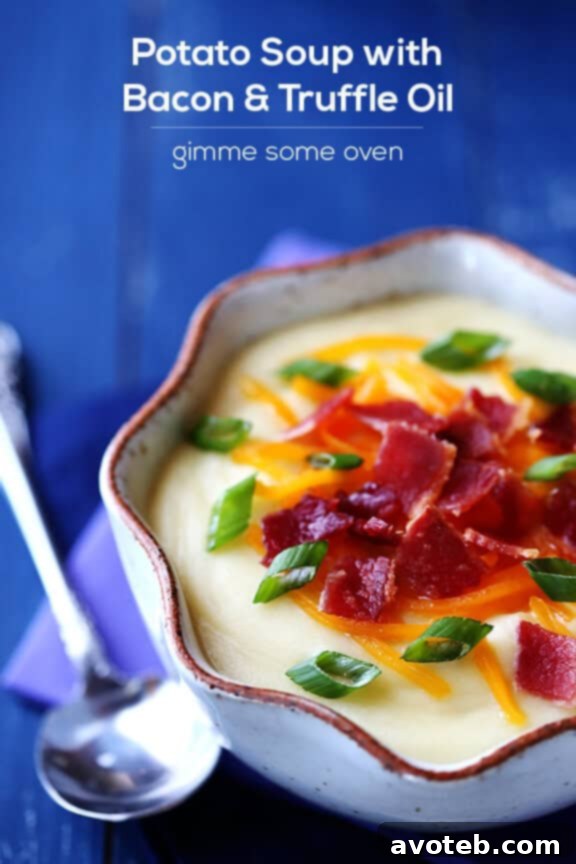 Earthy Potato Soup with Smoky Bacon and Truffle Oil 4 Potato Soup with Bacon & Truffle Oil