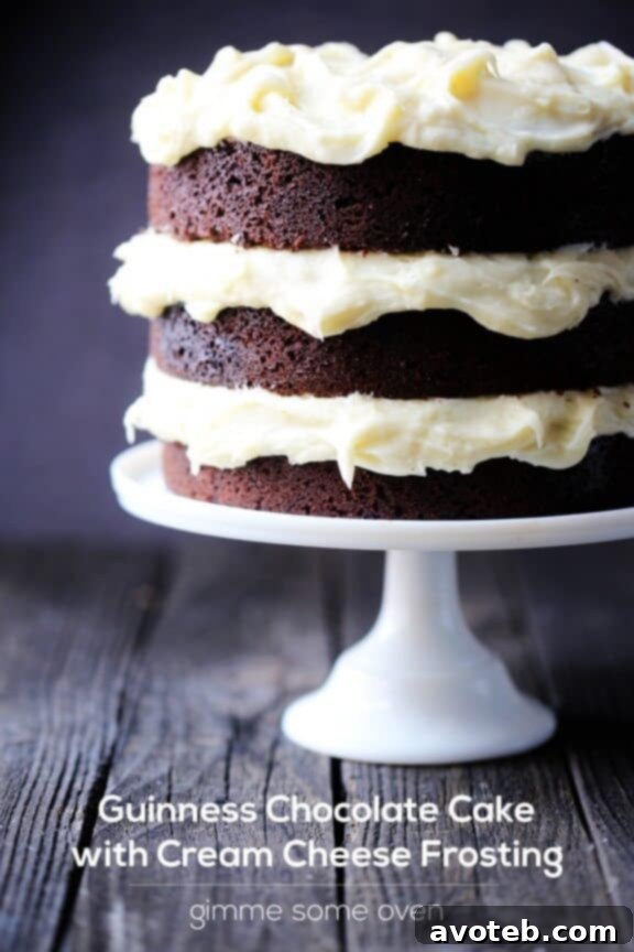 Decadent Guinness Chocolate Cake with Cream Cheese Frosting 7 Guinness Chocolate Cake Slice with Cream Cheese Frosting Close-up