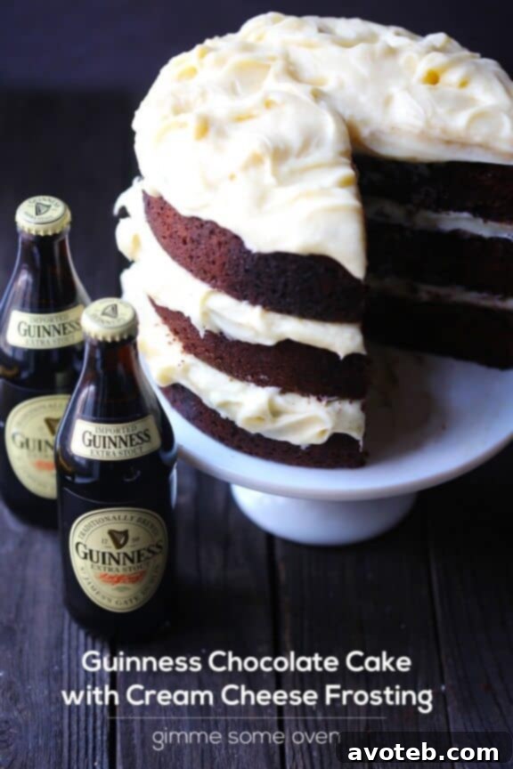 Decadent Guinness Chocolate Cake with Cream Cheese Frosting 8 Whole Guinness Chocolate Cake Ready to Serve
