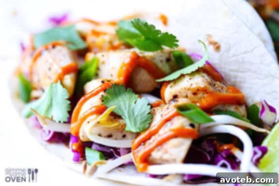 Platter of Thai Chicken Tacos