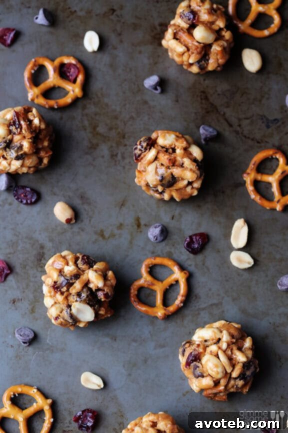 A bowl of Trail Mix Energy Bites ready for serving.