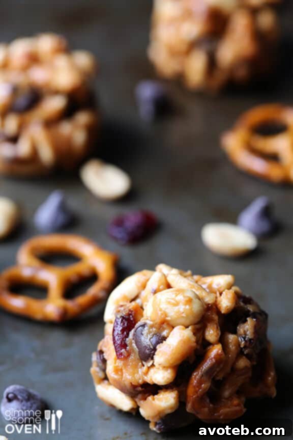 Trail Mix Energy Bites in a bowl, ready to be enjoyed.