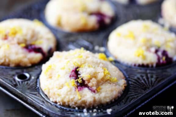 Delicious Lemon Blueberry Muffins with a Golden Streusel Topping