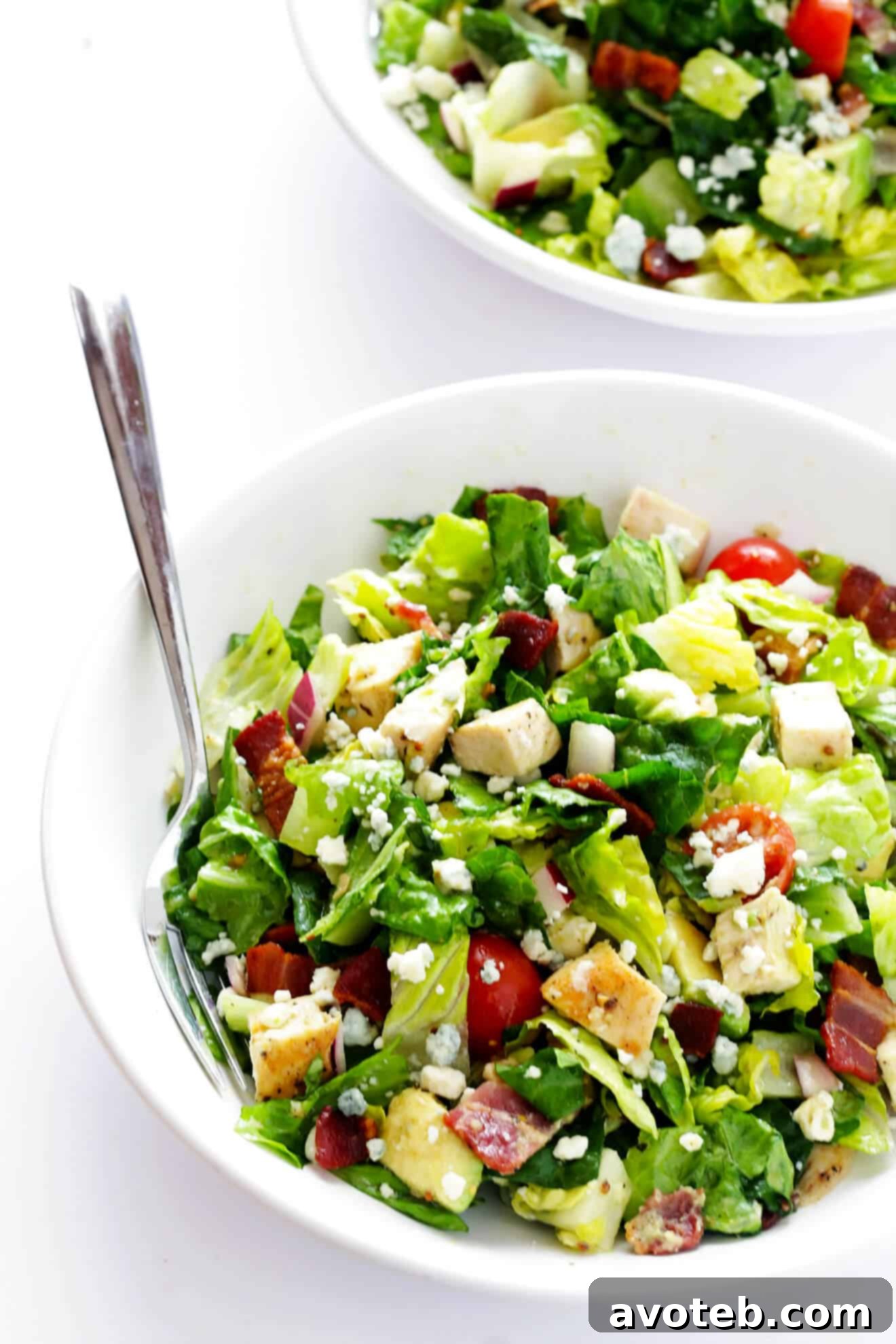 This Chicken, Bacon and Avocado Chopped salad is one of my all-time favorite salads! Totally easy to make, and TOTALLY delicious. | gimmesomeoven.com