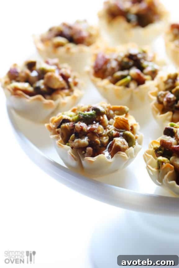Baklava Cups cooling on a wire rack after baking