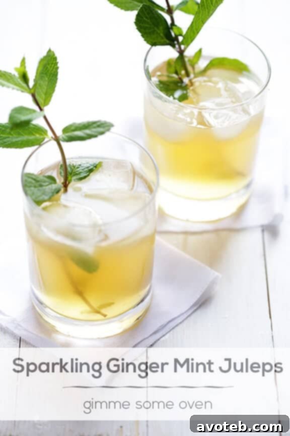 Hands holding a sparkling ginger mint julep, ready for a toast.