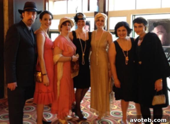 Gatsby themed group photo at a movie premiere event.