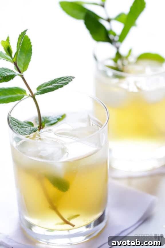 Sparkling Ginger Mint Julep - A delicious 3-ingredient cocktail featuring ginger beer, mint, and bourbon.
