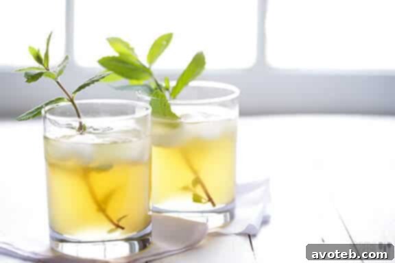 Sparkling Ginger Mint Julep served at a Gatsby themed party.