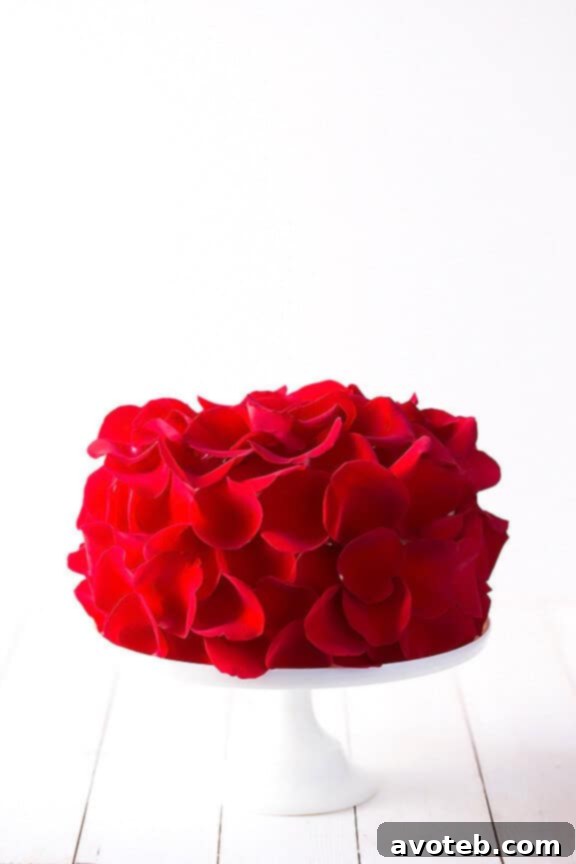 Decorating Rose Cake with Petals