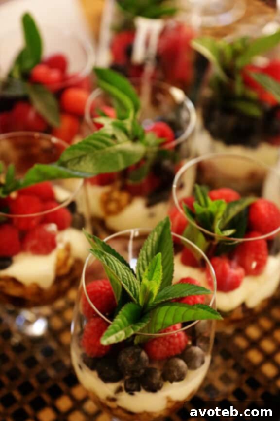Fruit, Yogurt, and Oatmeal Parfait for Breakfast
