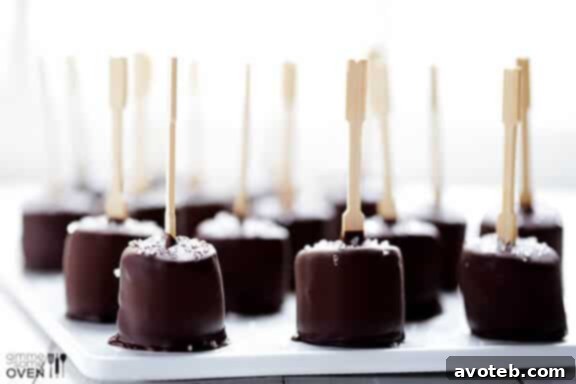 Salted Chocolate Frozen Banana Bites on a stick, inspired by Arrested Development