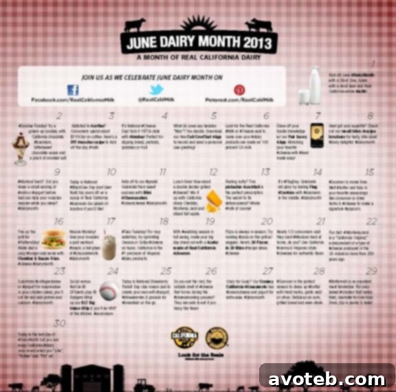 30 Days of California Dairy Calendar - Pinterest Contest
